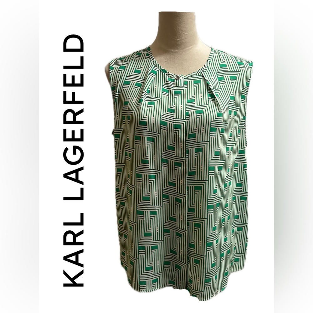 B2 NWT KARL LAGERFELD PARIS WOMEN’S BLOUSE SIZE S. Bust: 41 “ &  Length: 23.5”